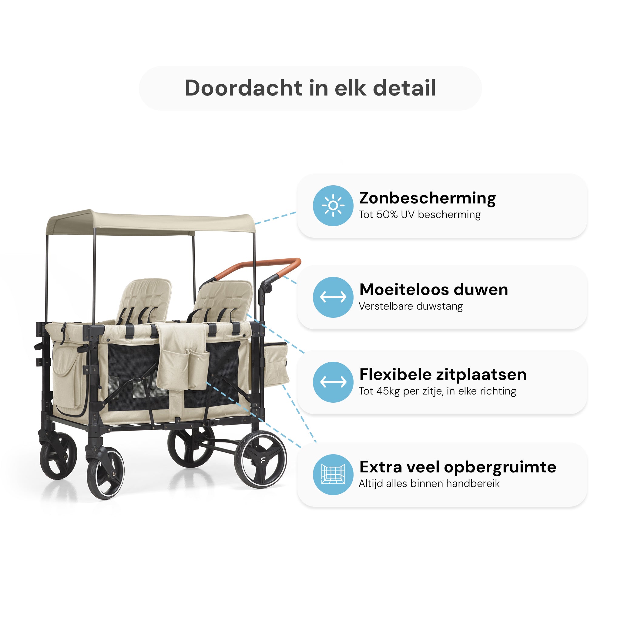 P-Series Luxe 4-zits kinderkar