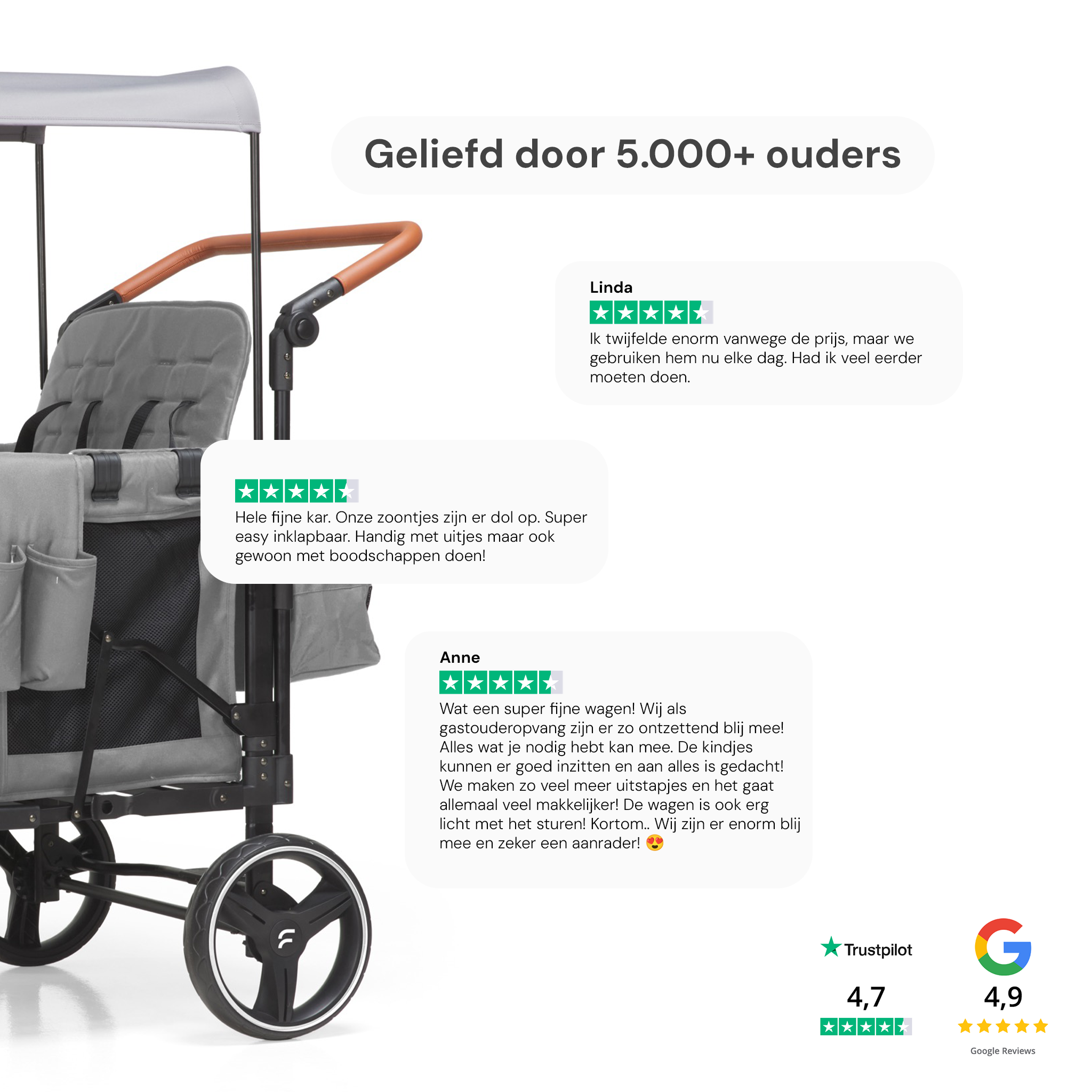 P-Series Luxe 4-zits kinderkar