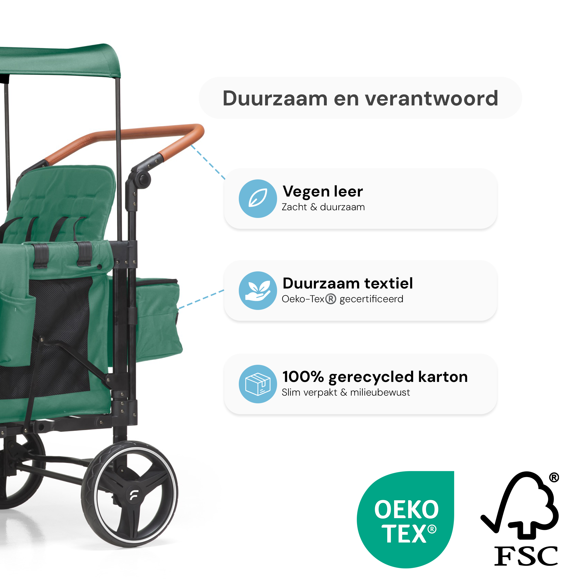 P-Series Luxe 4-zits kinderkar