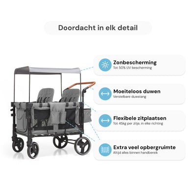 P-Series Luxe 4-zits kinderkar