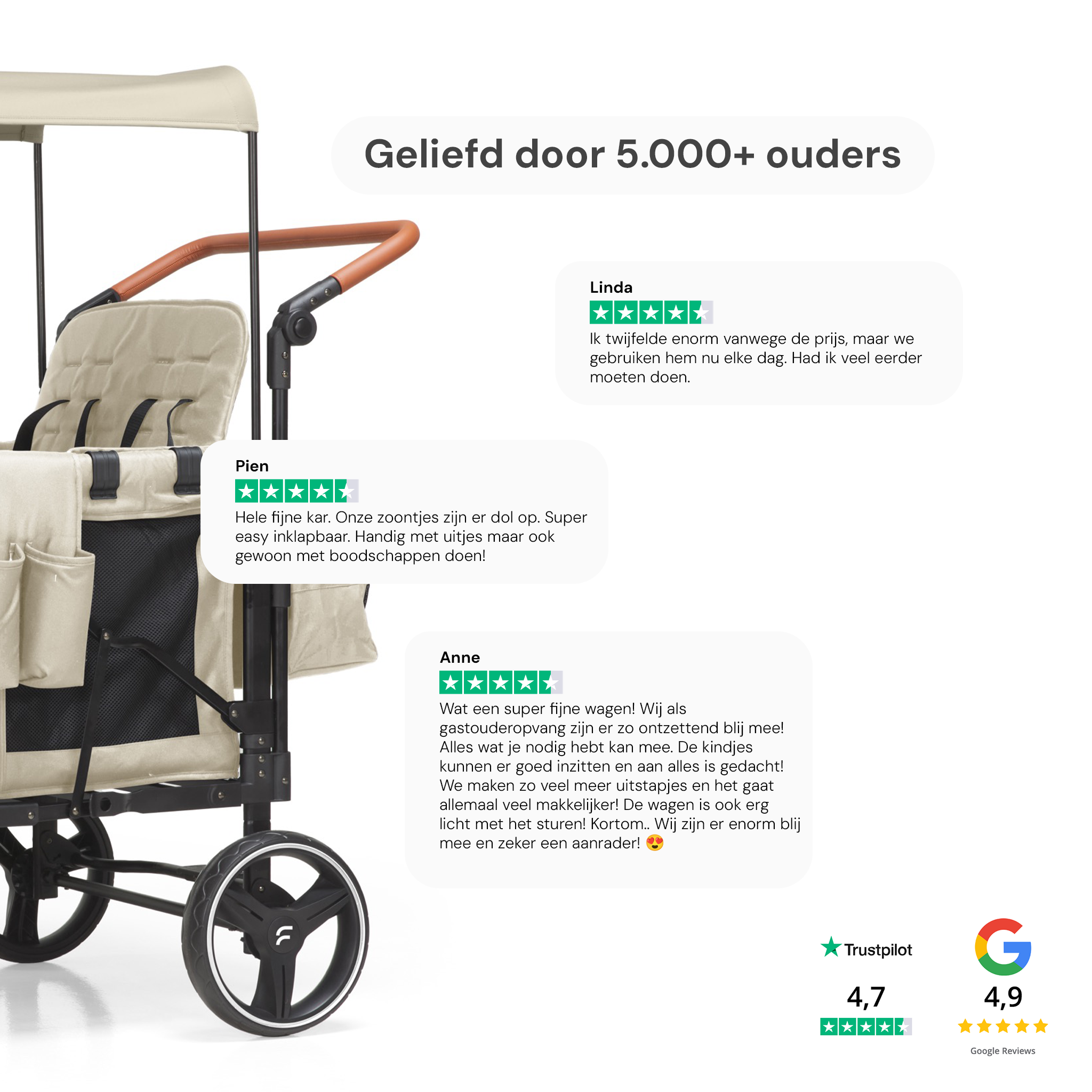 P-Series Luxe 4-zits kinderkar