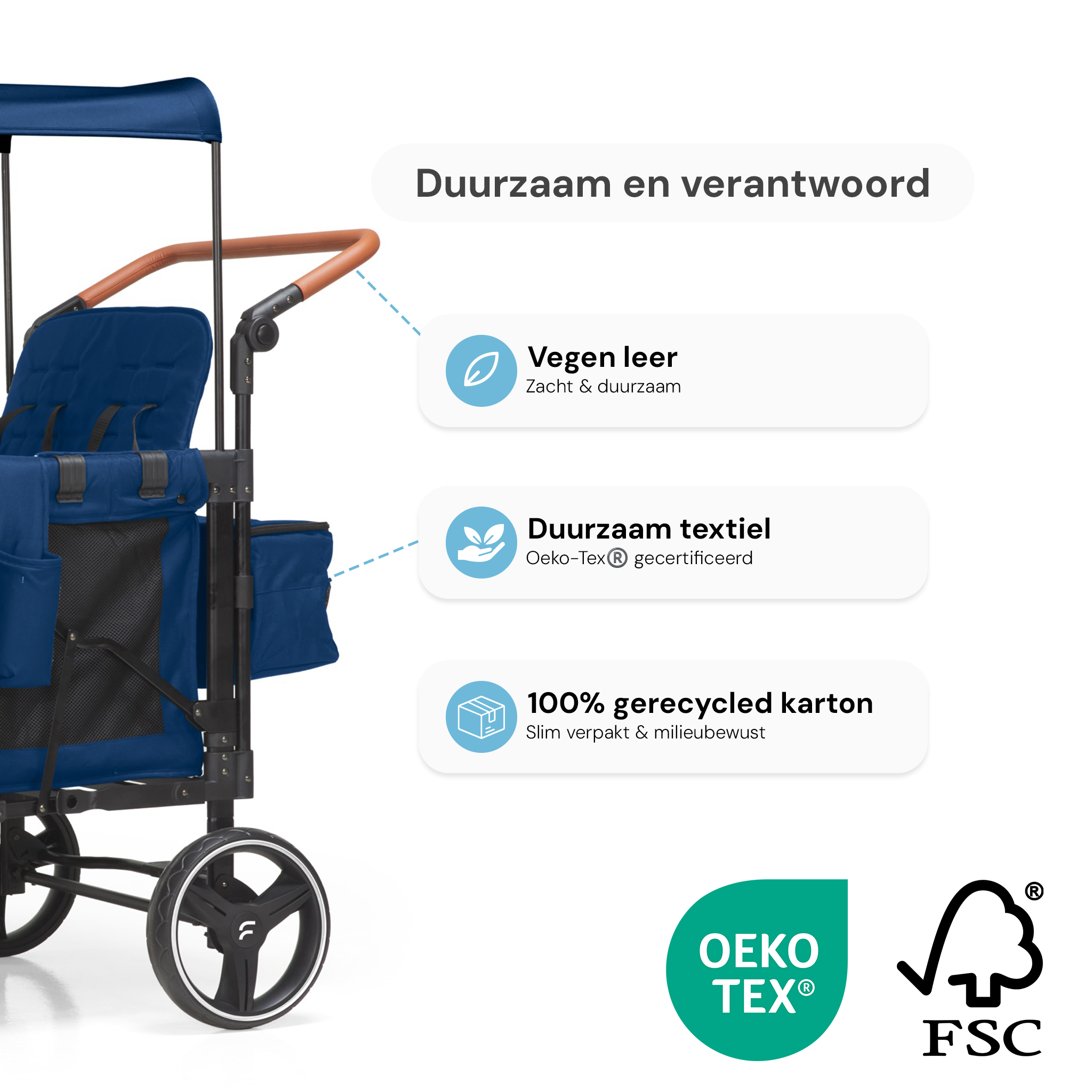 P-Series Luxe 4-zits kinderkar