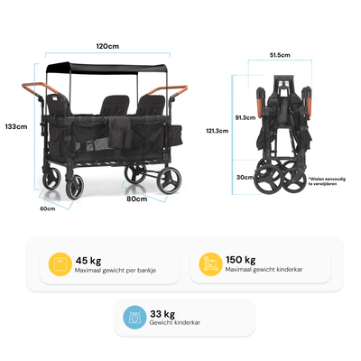 P-Series Luxe 6-zits kinderkar